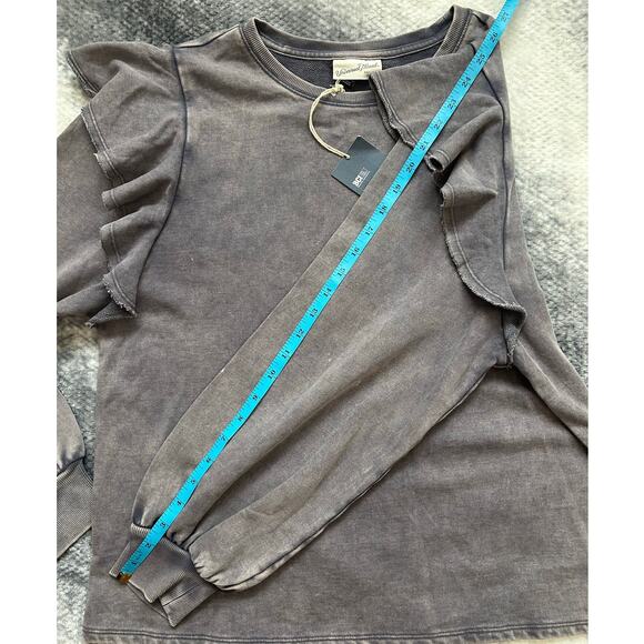 Target Universal Thread Ruffle Shoulder Sweatshirt Dark Charcoal Gray Size Large - Picture 12 of 13